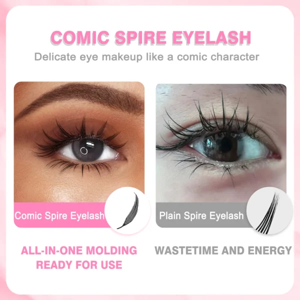 Comic Spire Synthetic Eyelash Extensions – Feather Shape Volume - Image 4