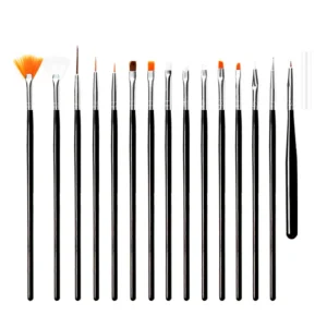 Professional Nail Art Brush Set - 15 Pieces