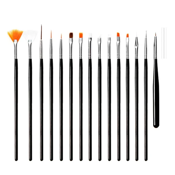 Professional Nail Art Brush Set - 15 Pieces