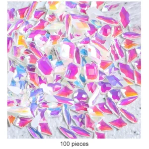 Crystal Rhinestone Nail Art Set - 100 Pieces