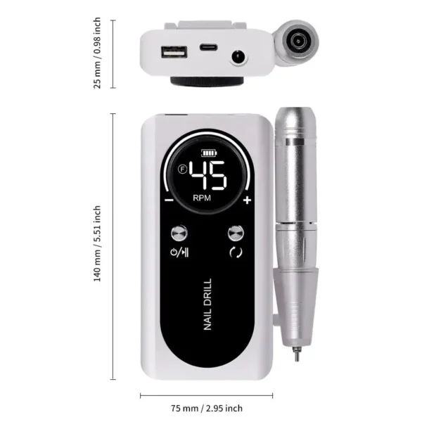 Professional Electric Nail Drill - 45000 RPM - Image 6