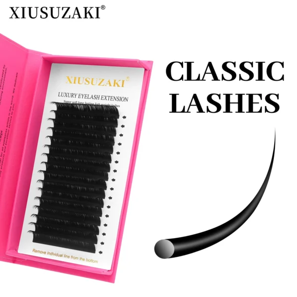 Classic Individual Eyelash Extensions – Soft Matte Black Volume - Image 2