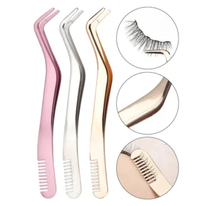 Stainless Steel Eyelash Comb Tweezers