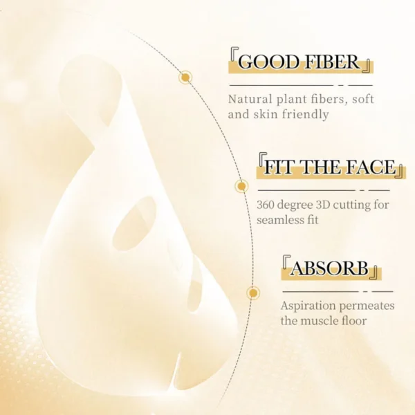 24K Gold & Vitamin C Hydrating Facial Masks - 10 Pieces - Image 6