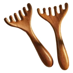 Wooden Head Meridian Massage Comb