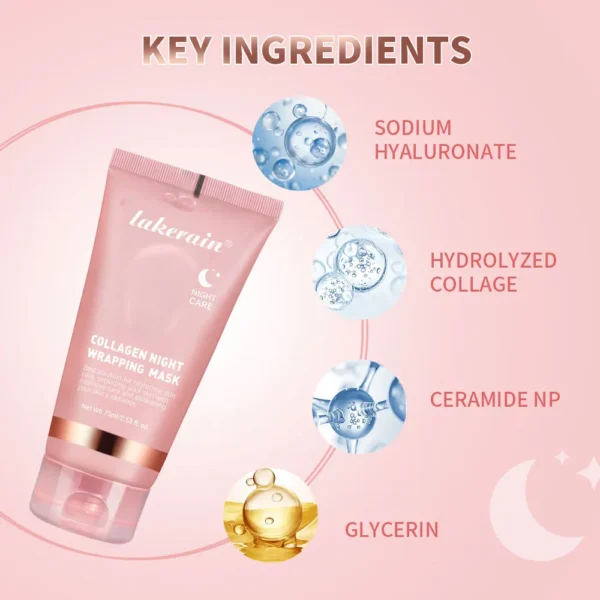 Hydrolyzed Collagen Night Wrapping Mask - 75ML - Image 5