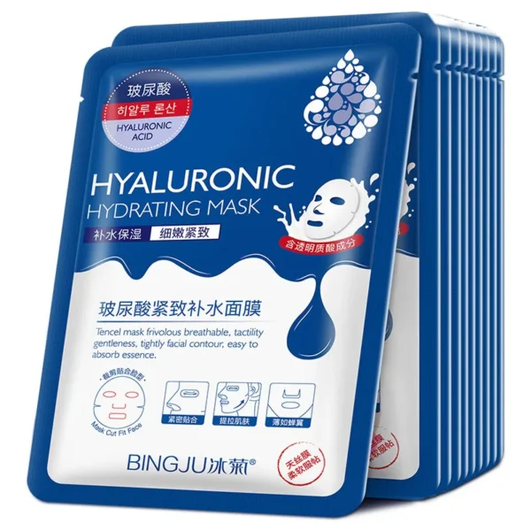 Hyaluronic Acid Hydrating Face Mask - 10 Pieces
