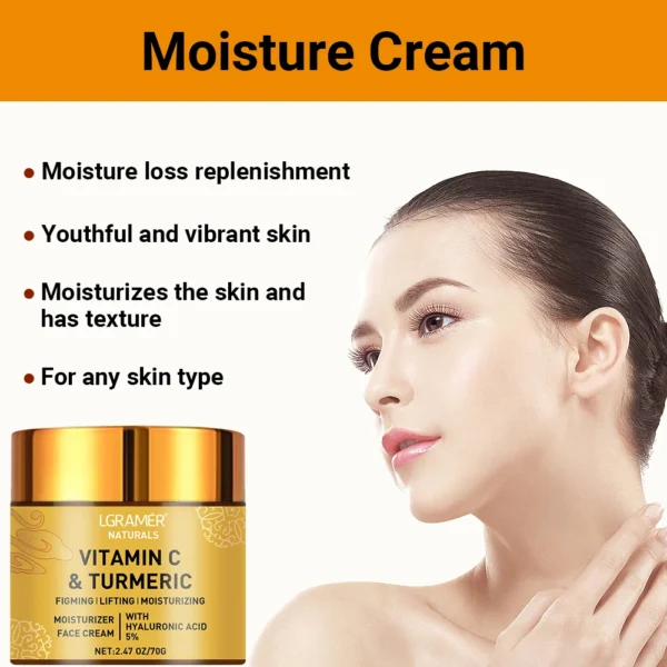 Vitamin C & Turmeric Moisturizing Face Cream - 40g - Image 3