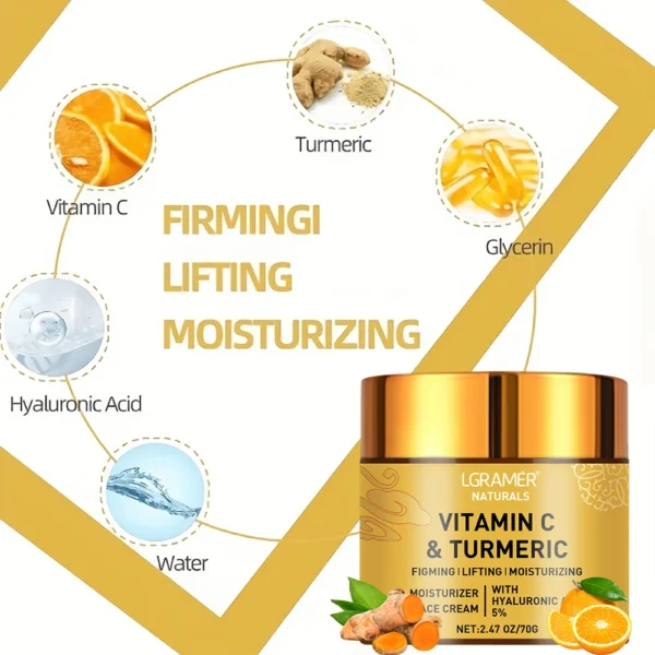 Vitamin C & Turmeric Moisturizing Face Cream - 40g - Image 5